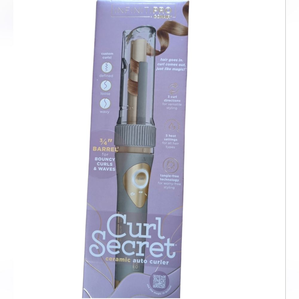 InfinitiPRO by Conair Secret Ceramic Auto Curler Hair Iron - BRAND‎ NEW